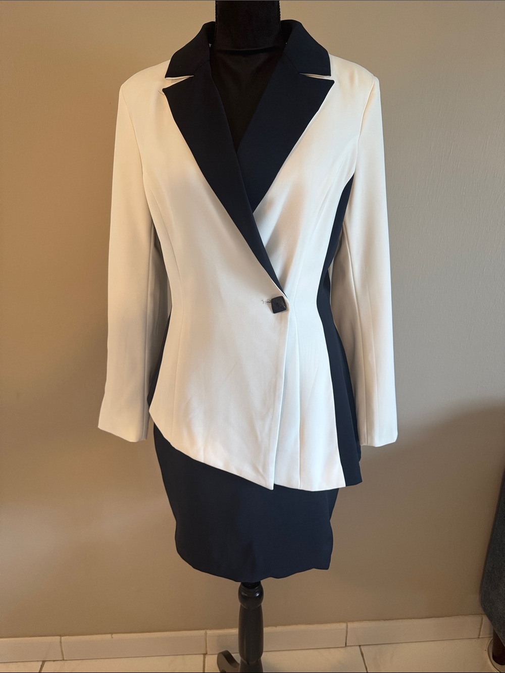 Blue & White Skirt suit